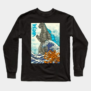 godzilla kanagawa Long Sleeve T-Shirt